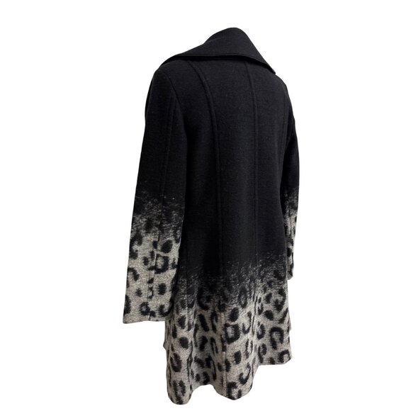 Tribal Wool Blend Black and Leopard Ombre Button-Up Coat Size 2 - Picture 7 of 13